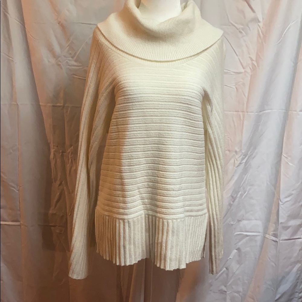 Anthropologie Moth Ivory Cowl Neck Sweater
